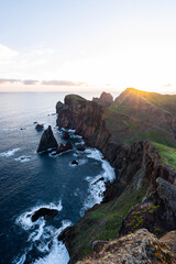 Fototapeta na wymiar Madeira cliff on the east called Sao Laurenco Portugal island