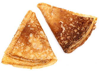 Pancakes made from dough isolated on a white
