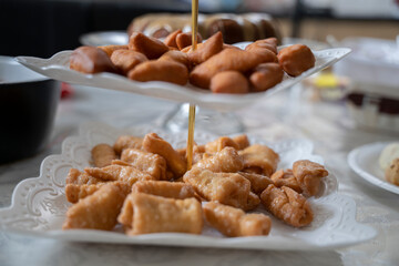 A selection of Somali snacks on a Eid dessert table