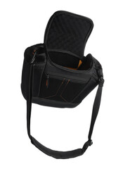 Naklejka premium Bag for camera isolated on white. Professional accessory