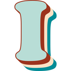 Letter I Monogram Letters Initial Retro Font 80s 70s 60s Vintage Logo Groovy Typography Alphabet Hippie Design Boho Old Rockabilly Oldie Bold High Resolution Printable Poster Print JPG 
