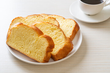 Sweet potato bread with coffee