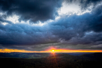 sunset in the mountains