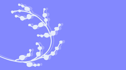Thumbnail background with hand-drawn leaves in purple and white colors