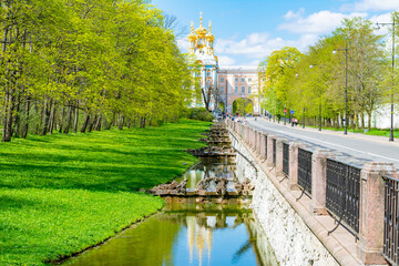 Resurrection church of Catherine palace in Tsarskoe Selo (Pushkin), Saint Petersburg, Russia