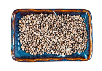 monk's pepper (Vitex) on rectangular plate cutout
