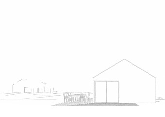 modern cabin house architecture 3d illustration 