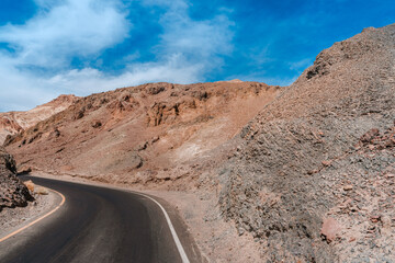 Scenic Empty Road in Death Valley, USA