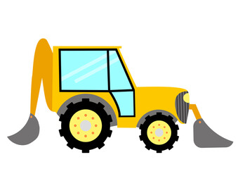 Heavy construction machine isolated on white background.