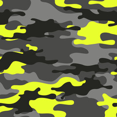 Camouflage seamless pattern. Abstract camo from spots. Military texture. Modern print for fabric and clothing. Vector illustration