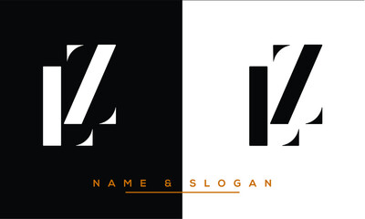 LZ, ZL, L, Z   Abstract Letters Logo Monogram - obrazy, fototapety, plakaty