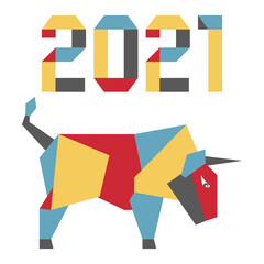 New Year Bull Ox Symbol 2021 Chinese Origami