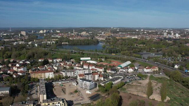 Vue a&eacute;rienne de la ville de Metz - France - Avril 2021
