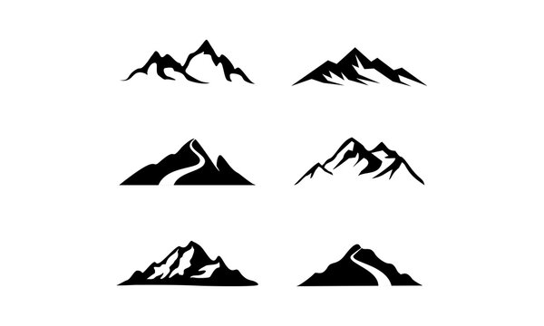 Mountain set illustration vector design