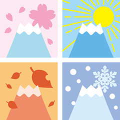富士山の四季 イラスト