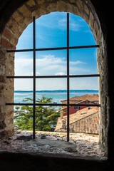 Lake Garda, Italy. View from a castle window