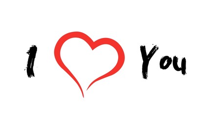 I Love You Icon with a heart. Vector isolated illustration