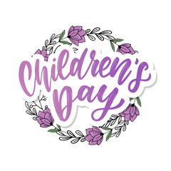 Children's day vector background. Happy Children's Day title. Happy Children's Day inscription.