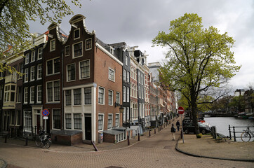 The characteristic buildings of the city of Amsterdam