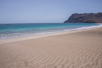 Playa de arena en San Pedro en la isla de San Vicente, Cabo Verde