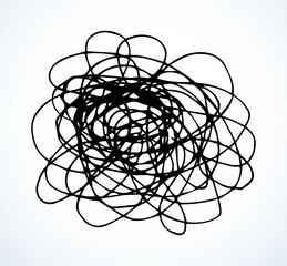 Unravel the tangled tangle. Vector drawing