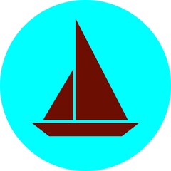 logo icon of boat ship, editable eps 10
