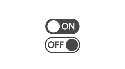 On and Off icon. Vector black and white flat isolated illustration