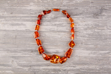 Whole pieces of amber beads, geometric shape