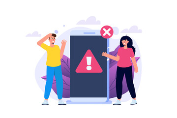 Concept operating system warning error. Vector illustration