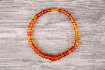 Treatment collet of natural untreated amber