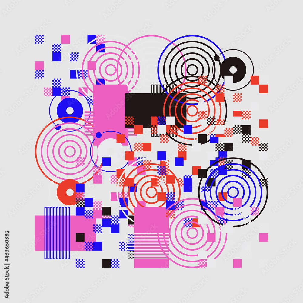 Fototapete generative design artwork of abstract vector generated shapes composition