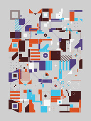 Unusual Abstract Geometric Artwork Composition