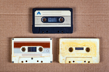 Old Audio Cassettes closeup