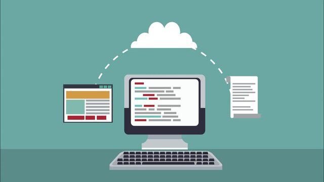 desktop with programming software icons