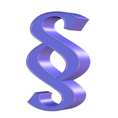 Paragraf isoliert vor weißem Hintergrund, 3d-Illustration