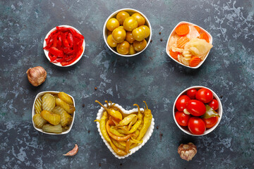 Homemade delicious and organic mixed pickles.