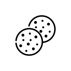 Christmas Xmas Cookie Vector icon in Outline Style. a small sweet cake, typically round and flat and having a crisp or chewy texture. Vector illustration icon that can be used for apps, web, or logo