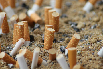 cigarette and ashtray