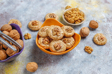 Homemade delicious walnut cookies.