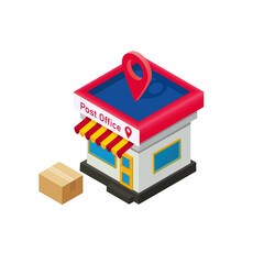 house 3d, post office, delivery concept.