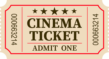 cinema ticket - obrazy, fototapety, plakaty