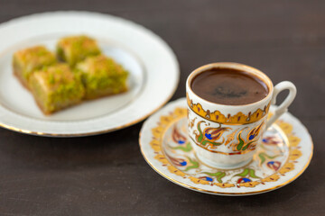 baklava and Turkish coffee