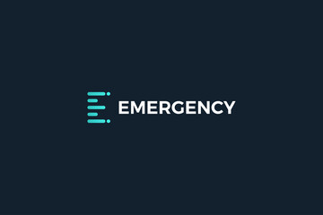Letter E blue minimal company logo