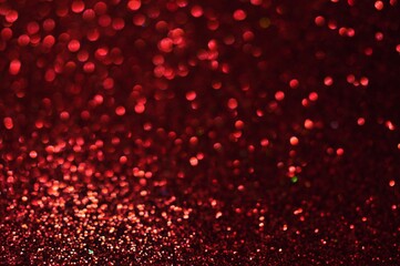 Abstract bokeh lights  glittering red and gold colors blur background