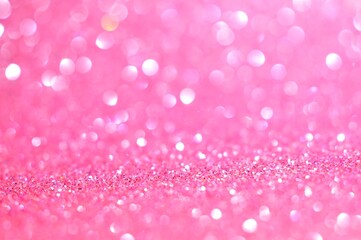 Abstract pink bokeh glitter on nature background