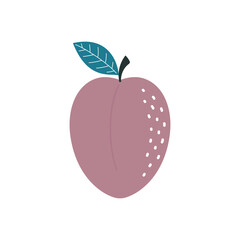 vector illustration of cartoon plum isolated on white
