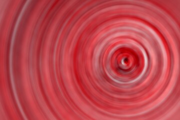 Abstract ring pattern, blurred circles in bright red colors in radial spin effect from inner side to outer, start from the right, waves inspiration. Fresh modern fashion trend in color combination.