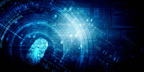 Fingerprint Scanning Technology Concept 2d Illustration