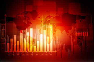 2d rendering Stock market online business concept. business Graph 
