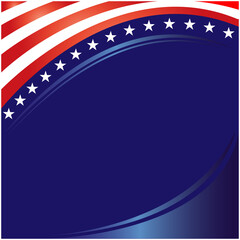American abstract flag corner banner border with an empty space for text.	
